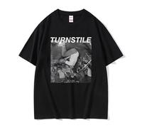 BIYAN Turnstile-Glow-on-Graphic-Tshirt-Turnstile-Step-to-Rhythm-T-Shirt-Men-Women-Art-Aesthetic-Short Black 3XL