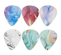 Biyejit 6 Pieces Guitar Picks, Marbles Print Premium Guitar Picks for Electric Guitar, Acoustic Guitar, Mandolin and Bass