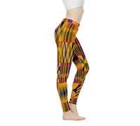 Biyejit African Native Pattern High Waist Yoga Pants for Women Tummy Control Workout Pants Stretch Leggings