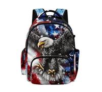 Biyejit American Flag Eagle Kids Lightweight Backpack Large Capacity School Bag Children Primary Rucksack Casual Daypack for Boys Back to School, USA 250 Years