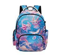 Biyejit Axolotl Coral Childrens Backpack School Travel Lightweight Rucksack for Girls Middle-School Elementary Bookbag
