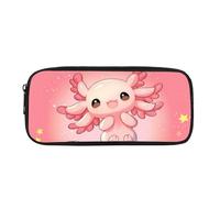 Biyejit Axolotl Pattern Pencil Case Kids Pen Bag Holder Childrens Stationery Brush Organizer Toiletry Stationery Bag for Teen Boys Girls Back to School Gift