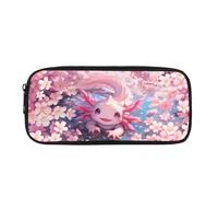 Biyejit Axolotl Pencil Case Kids Pen Bag Box Childrens Cosmetic Makeup Coins Purse for Womens Ladies Toiletry Stationery Bag for Teen Boys Girls Back to School Gift