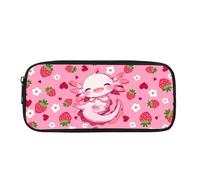 Biyejit Axolotl Pencil Case Kids Pen Bag Containers Child Cosmetic Makeup Coins Purse for Womens Ladies Toiletry Stationery Bag for Teen Boys Girls Back to School Gift
