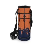 Biyejit Basketball Water Bottle Bag Zipper Water Cup Bag Holder with Adjustable Shoulder Straps and Pocket Lightweight Sling Bottle Bag Case Accessories for Hiking Camping, Dog Walking, Running