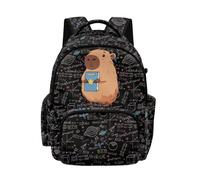 Biyejit Black Capybara Study Kids Backpack Lightweight School Bag Large Capacity Rucksack for Elementary Kids Boys Girls Travel and Outdoor
