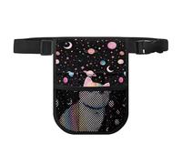 Biyejit Black Cat Starry Planet Nurse Waist Bag Fanny Pack Multi-Compartment Belt Organizer for Medical Tools Stethoscope Scissors Pens