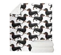Biyejit Black Dachshund Print Kids Super Soft Blanket Children Teen Girls Boys Fleece Flannel Throw Cover Air-Conditioning Quilts