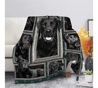Biyejit Black Labrador Soft Fleece Blanket for Women Men Lightweight Cozy Plush Flannel Blanket for Sofa/Couch/Living Room/Bed Throw Blanket, Ideal for Thanksgiving Christmas Day Decor