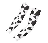 Biyejit Black White Cow Print Sports Arm Sleeves Cooling Compression Arm Sleeves Anti Slip Outdoor Activities Sun Protection Tattoo Cover