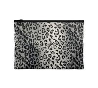 Biyejit Black White Leopard Travel Storage Bags for Women Men Zipper Luggage Organiser Pouch Reusable Unisex Kids for Phone, Cosmetics