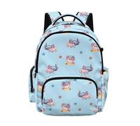 Biyejit Blue Axolotl Diving Stars Childrens Travel Backpack Large Capacity Kids School Bag with Adjustable Straps for Kids Girls Back to School