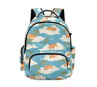 Biyejit Blue Capybara Palm Tree Kids Lightweight Backpack Large Capacity School Bag Children Primary Rucksack Casual Daypack for Girls Boys Back to School