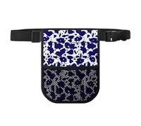 Biyejit Blue Cow Print Nurse Pouch Water Resistant Fanny Pack with Adjustable Waist Strap Belt Organizer for Medical Professionals, 6.5x8.3In