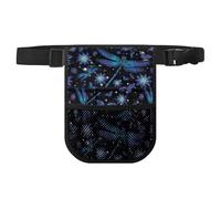 Biyejit Blue Dragonfly Floral Nurse Waist Pouch with Adjustable Waist Strap Bag Nurse Fanny Pack Belt Organizer Holds Scissors, Gauze and Other Medical Supplies