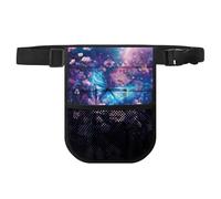 Biyejit Blue Dreamy Butterfly Floral Nurse Fanny Pack Water Resistant Waist Bag for Work Holds Medical Tools Patient Logs Pens Scissors