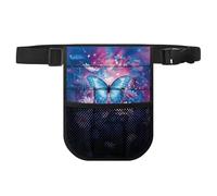 Biyejit Blue Dreamy Butterfly Medical Waist Bag Nurse Fanny Pack with Adjustable Strap Mesh Pockets for Medical Supplies Scissors Bandage
