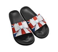 Biyejit British Flag Slide Sandal Shoes Non Slip Shower Slippers for Women Men Plus Size EVA Slider for Indoor Home Garden Bathroom Poolside Outdoor 35-45