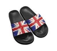 Biyejit British Flag Slide Sandal Shoes Open Toe Shower Slippers for Women Men Soft EVA Slider for Indoor Home Garden Bathroom Poolside Outdoor 35-45
