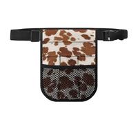 Biyejit Brown Cow Print Medical Fanny Pack for Nurses Waist Belt Organizer Tear Resistant Pouch Holds Smartphone Scissors and Other Emergency Supplies