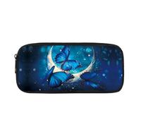 Biyejit Butterfly Moon Pencil Case Kids Pen Bag Containers Child Stationery Brush Organizer Toiletry Stationery Bag for Teen Boys Girls Back to School Gift