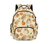 Biyejit Capybara Orange Polka Dot Childrens Backpack School Travel Lightweight Rucksack for Boys Girls Middle-School Elementary Bookbag