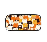 Biyejit Cat Pencil Case Kids Pen Bag Box Childrens School Office Classroom Travel Supplies Toiletry Stationery Bag for Teen Boys Girls Back to School Gift
