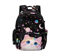 Biyejit Cat Starry Stars Kids Lightweight Backpack Large Capacity School Bag Children Primary Rucksack Casual Daypack for Girls Back to School
