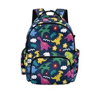 Biyejit Colorful Dinosaur Floral Childrens Travel Backpack Large Capacity Kids School Bag with Adjustable Straps for Kids Boys Back to School
