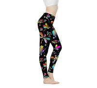 Biyejit Colorful Dragonfly Women High Waisted Leggings Pants for Workout Yoga Jogging Sports Soft Stretch