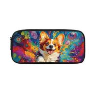 Biyejit Corgi Dog Pencil Case Kids Pen Bag Box Child Cosmetic Makeup Coins Purse for Womens Ladies Toiletry Stationery Bag for Teen Boys Girls Back to School Gift