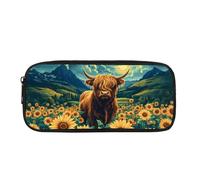 Biyejit Cow Pencil Case Kids Pen Bag Pouch Childrens Stationery Brush Organizer Toiletry Stationery Bag for Teen Boys Girls Back to School Gift