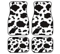 Biyejit Cow Print 4pcs Car Floor Mats for Front Rear Floor Foot Mats Anti-Slip Carpet Universal Fit for Most Cars All Weather Protection