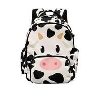 Biyejit Cow Print Childrens Backpack with Multiple Pockets Large Capacity School Bag Lightweight Rucksack for Girls Elementary Students Daypack
