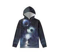 Biyejit Cute Cartoon Panda Hoodies for Boys Girls Lightweight Sweatshirts 3D Printed Pullover Kids Sweatshirt for 6-16 Years Old