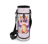 Biyejit Dinosaur Water Bottle Bag Zipper Water Cup Bag Holder with Adjustable Shoulder Straps Lightweight Sling Bottle Bag Case Accessories for Girls Kids Hiking Walking Sports Gym