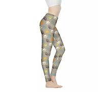 Biyejit Dog Paw Print Women's Leggings Stretchy Butt Lift High Waisted Sport Tummy Control Workout Gym Yoga Pants Plus Size
