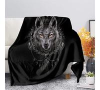 Biyejit Dream Catcher Wolf Ultra Soft Fleece Blanket for Kids Adults Lightweight Cozy Plush Flannel Blanket for Sofa/Couch/Living Room/Bed Decor Throw Blanket