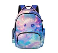 Biyejit Dreamy Axolotl Printed Childrens Backpack School Travel Lightweight Rucksack for Girls Middle-School Elementary Bookbag