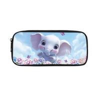 Biyejit Elephant Pencil Case Kids Pen Bag Pouch Childrens Cosmetic Makeup Coins Purse for Womens Ladies Toiletry Stationery Bag for Teen Boys Girls Back to School Gift
