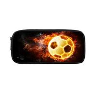 Biyejit Fire Football Pencil Case for Kids Boys School Pen Cases Holder Stationery Organizer Marker Cases Coin Purse