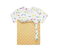 Biyejit Funny Ice Cream Print Boys Girls T-Shirts Short Sleeve Crewneck Kids Tee Shirt Active Tops Clothes Size 3-16 Years