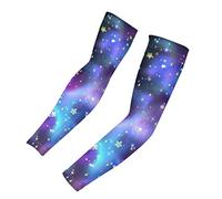 Biyejit Galaxy Stars Arm Sleeves Cover UV Sun Protection for Women Golf Arm Sleeves, 1 Pair Size L
