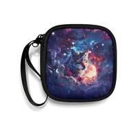 Biyejit Galaxy Wolf Headphone Case Lightweight Headphone Storage Bag Universal Earphone Organizer Pouch Digital Accessories for Travel Carrying