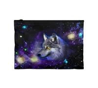 Biyejit Galaxy Wolf Travel Storage Bags Womens Mens Waterproof Luggage Organiser Pouch Lightweight Hospital Bags for Phone, Cosmetics