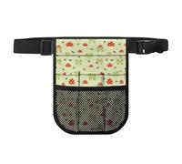 Biyejit Green Frog Mushroom Nurse Waist Fanny Pack Water Repellent Medical Bag with Multi-Compartment for Nurses Doctors Holds Pens Gauze Phone Logs