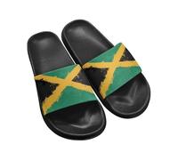 Biyejit Jamaica Flag Slide Sandal Shoes Non Slip Women Men's Shower Slippers Light Weight Footwear for Summer Beach Pool Bathroom Garden House 35-45