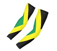 Biyejit Jamaica Flag Sun Protection Cooling Arm Sleeves for Women Men, Sports Shooter Arm Cover for Running, Golf, Cycling