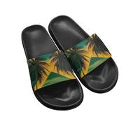 Biyejit Jamaica Flags Slide Sandal Shoes Non Slip Women Men Shower Slippers Light Weight EVA Slider for Indoor Home Garden Bathroom Poolside Outdoor Size 35-45