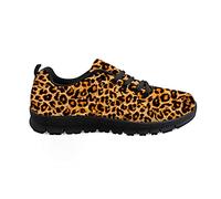 Biyejit Leopard Print Fashion Sneakers Lace-up Lightweight Sport Shoes Casual Running Hiking Shoes for Women Men Couples